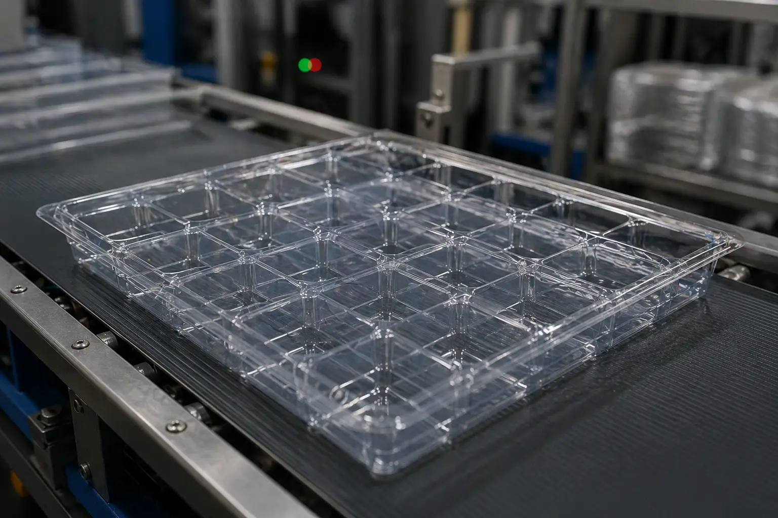 Estuche de plástico termoformado en proceso de fabricación en Alcorcón (Madrid)