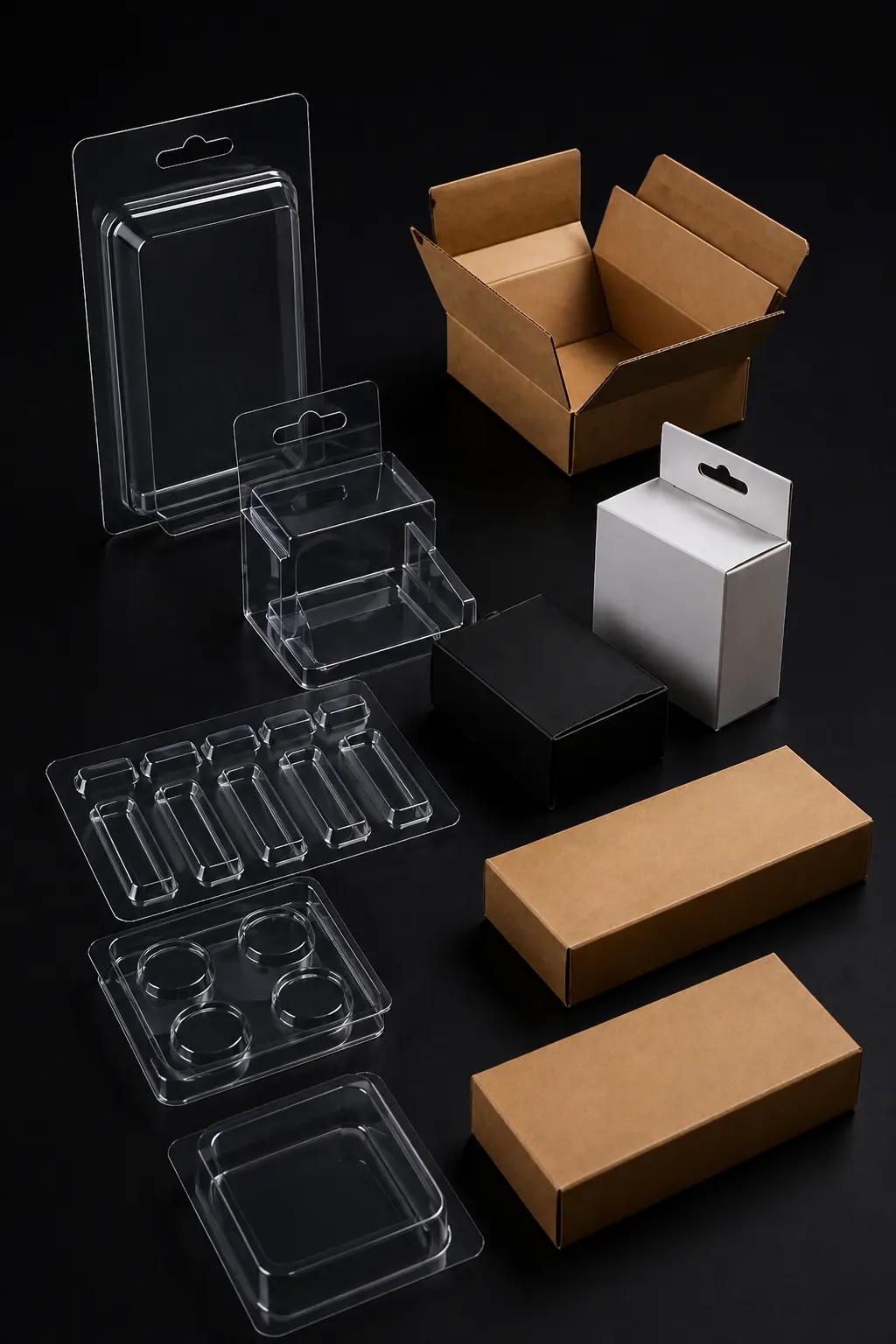 blíster y envases plásticos termoconformados combinados con packaging de cartón para productos en Madrid